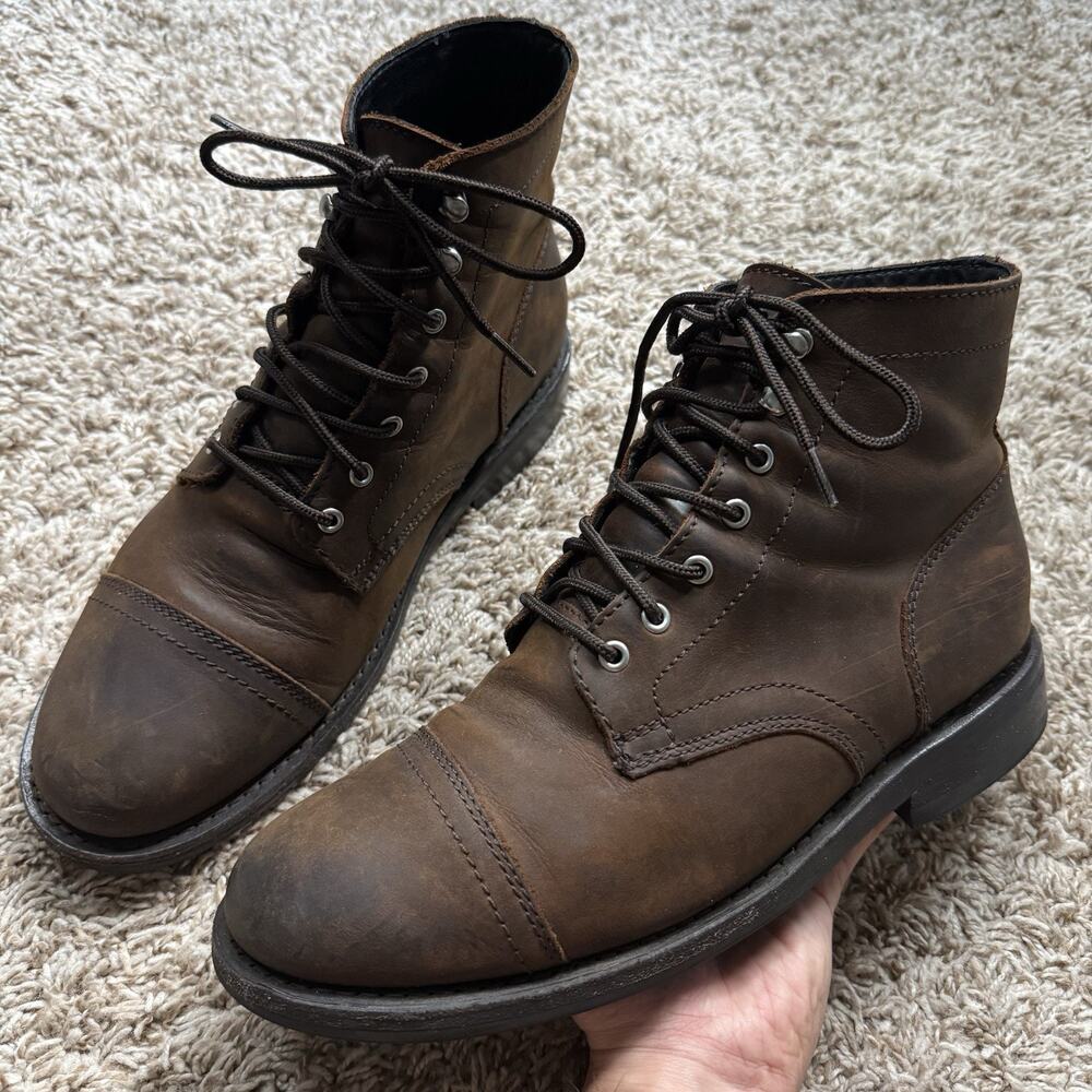 Thursday Boots Company Men's Handmade Captain Boots Brown Leather Men’s Size 9.5